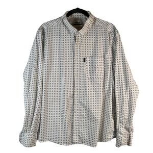 Ariat Men's XL Modern Fit Button Shirt White Geometric Western Core Cotton